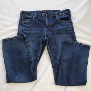Silver Zac men Blue jeans Faux flap pocket Dark wash 34x30 thick stitch